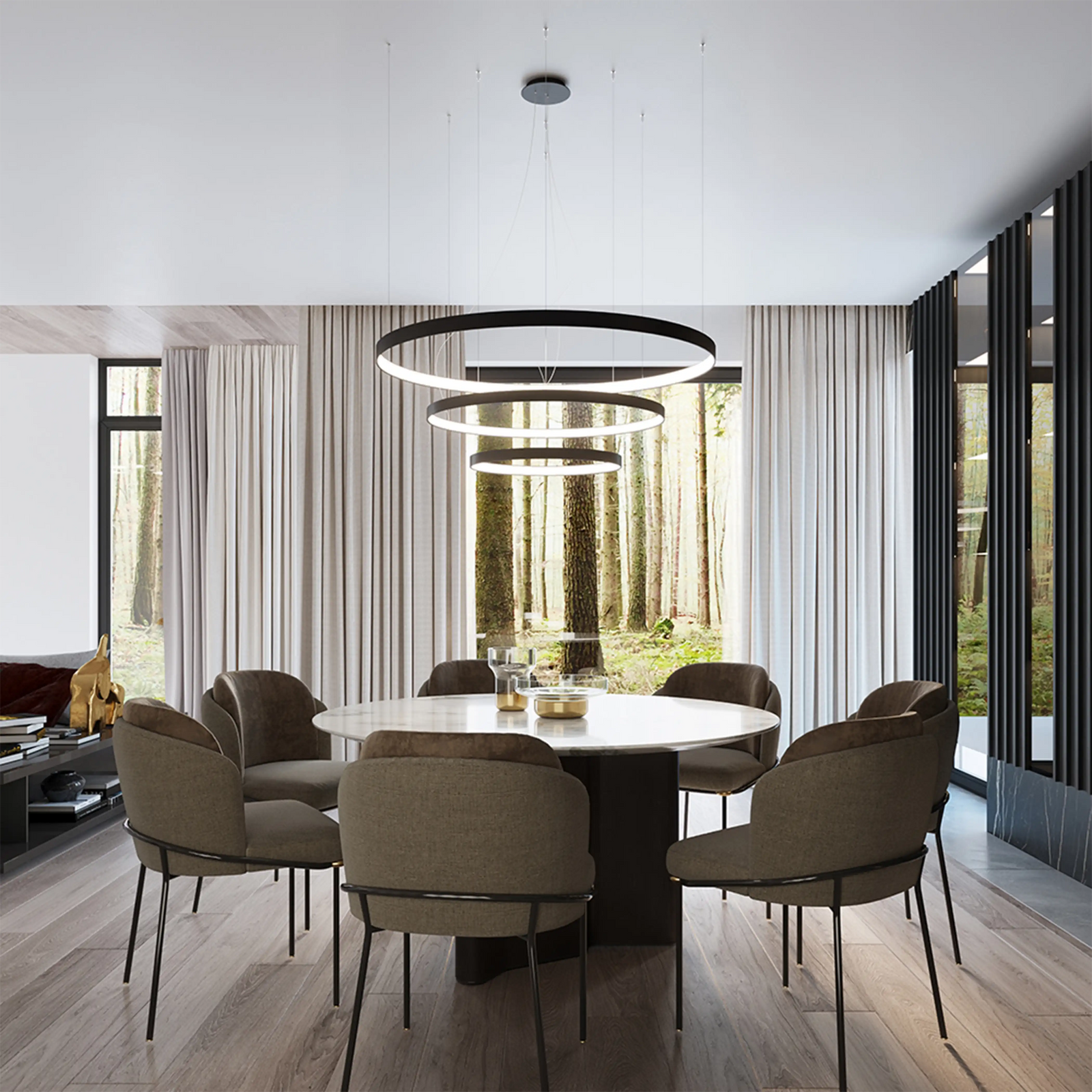 Gen Three-Tiered LED Pendant Light | Black
