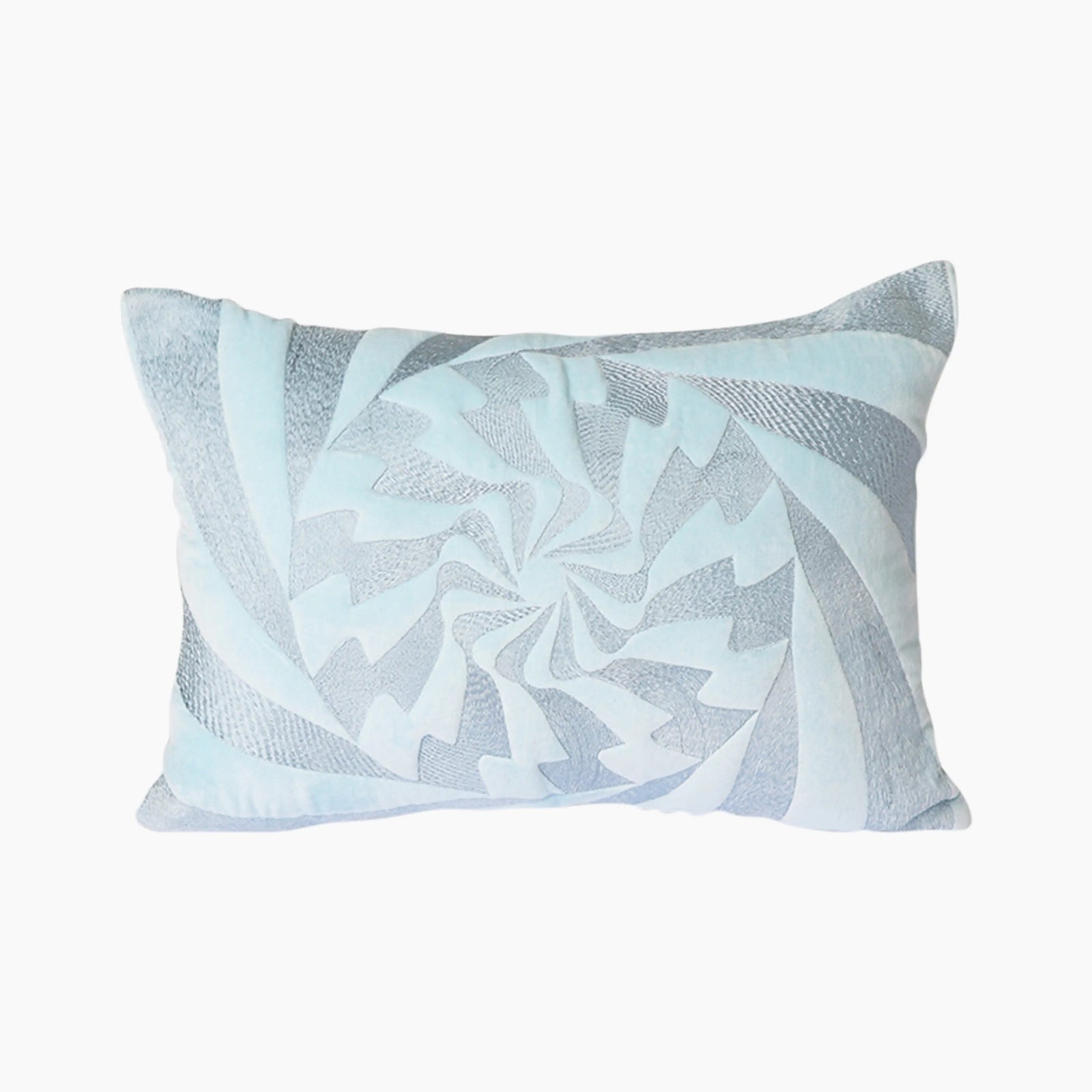 HKliving Graphic Embroidered Cushion | Ice Blue