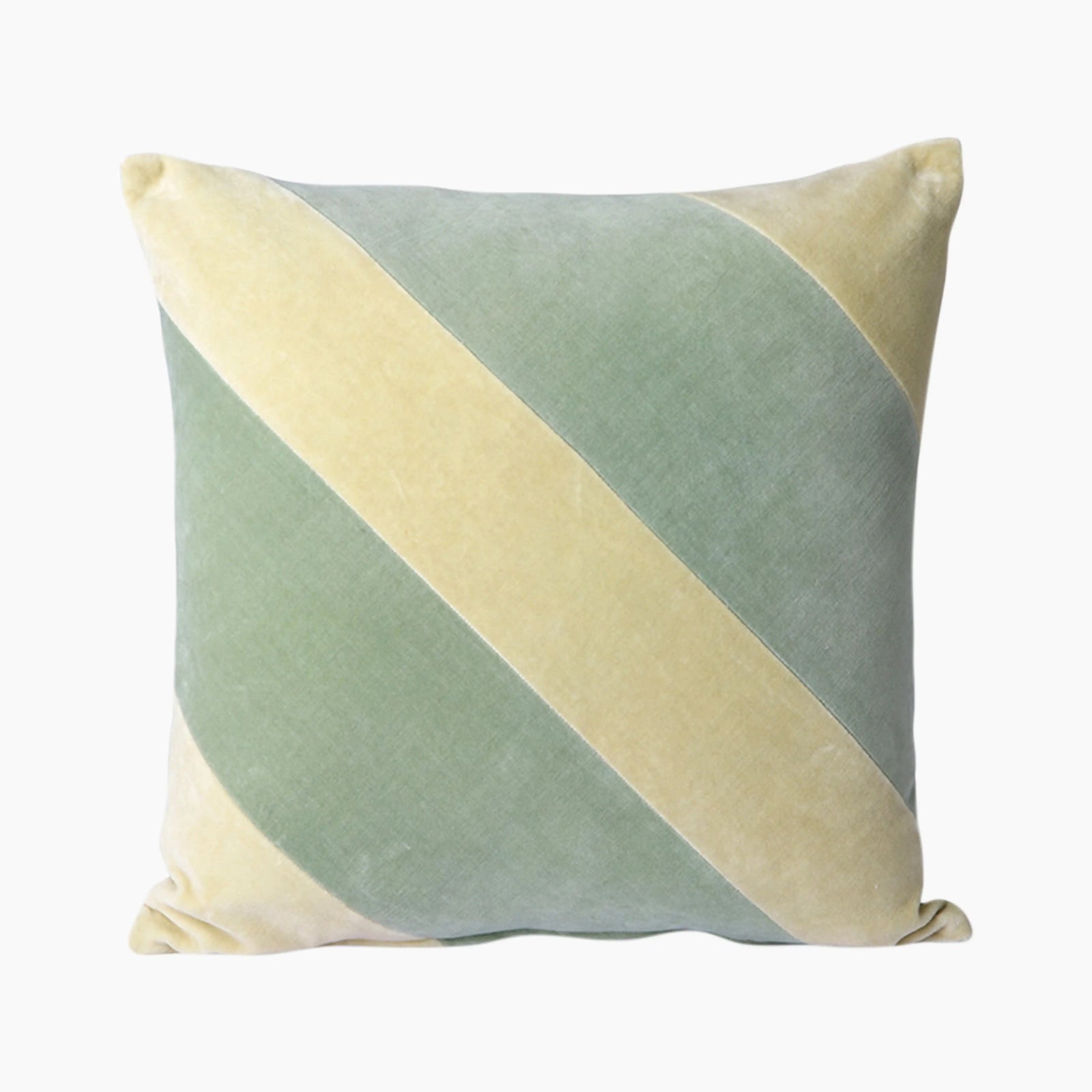 HKliving Striped Velvet Cushion | Mint & Green