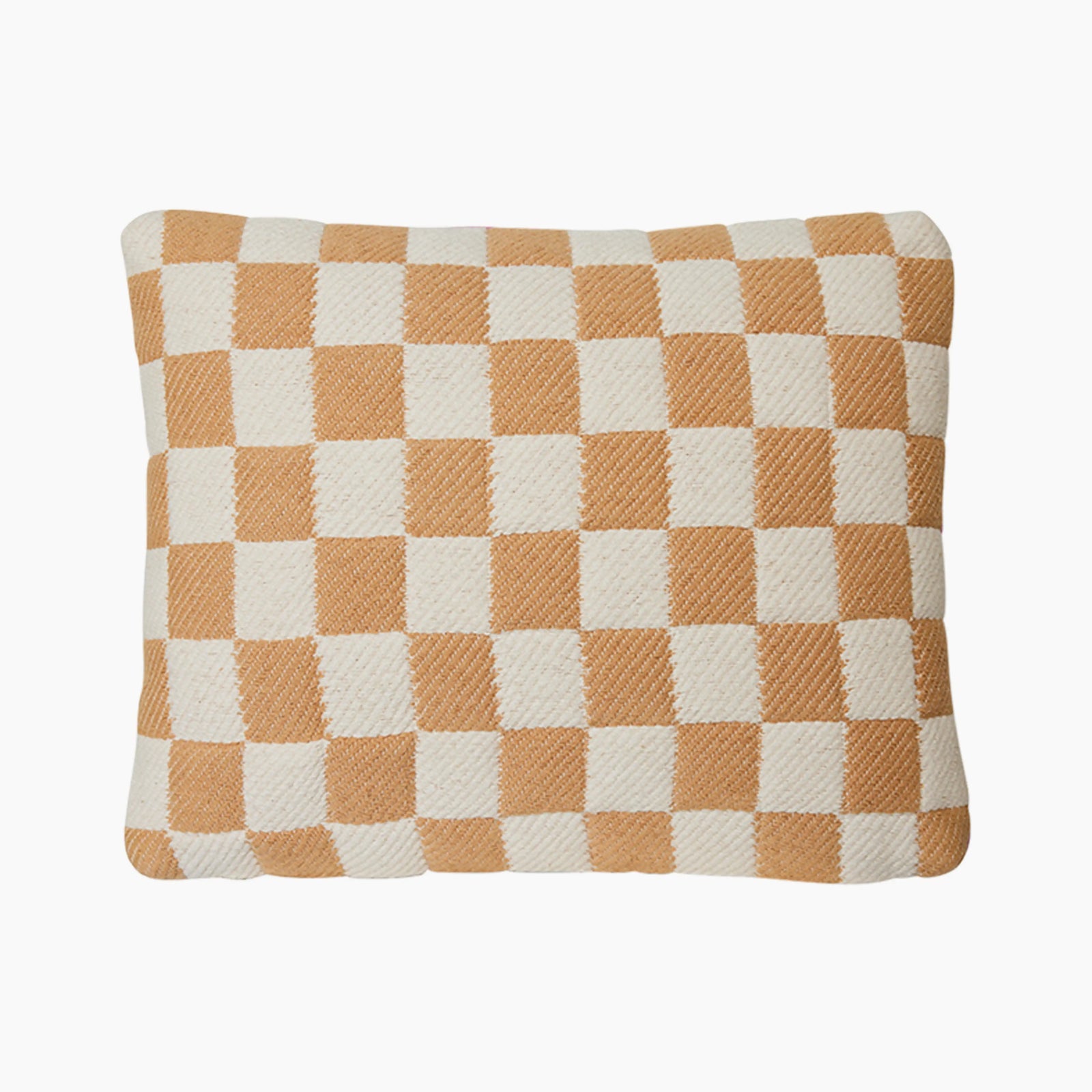 HKliving Checkered Woven Cushion | Grapefruit
