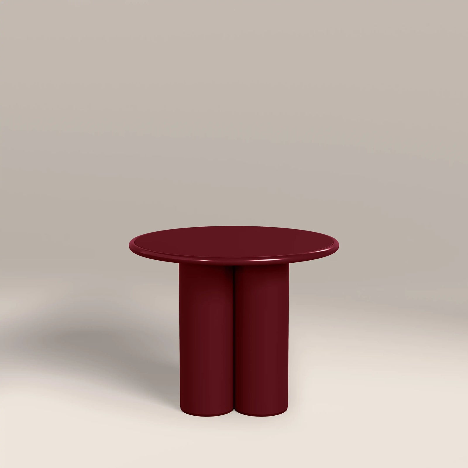 Zoey Round Side Table | Wine Red