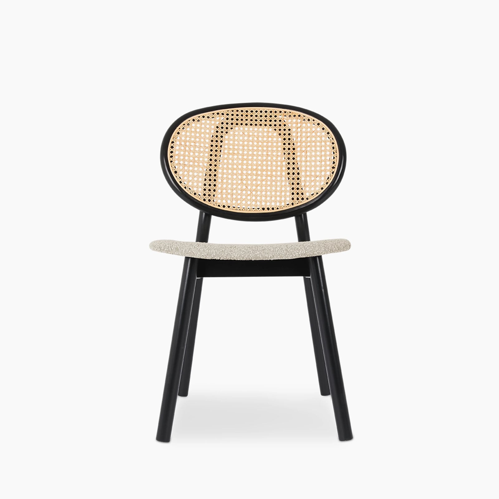 Willow Wooden Dining Chair | Speckled Stone Sustainable Boucle & Black