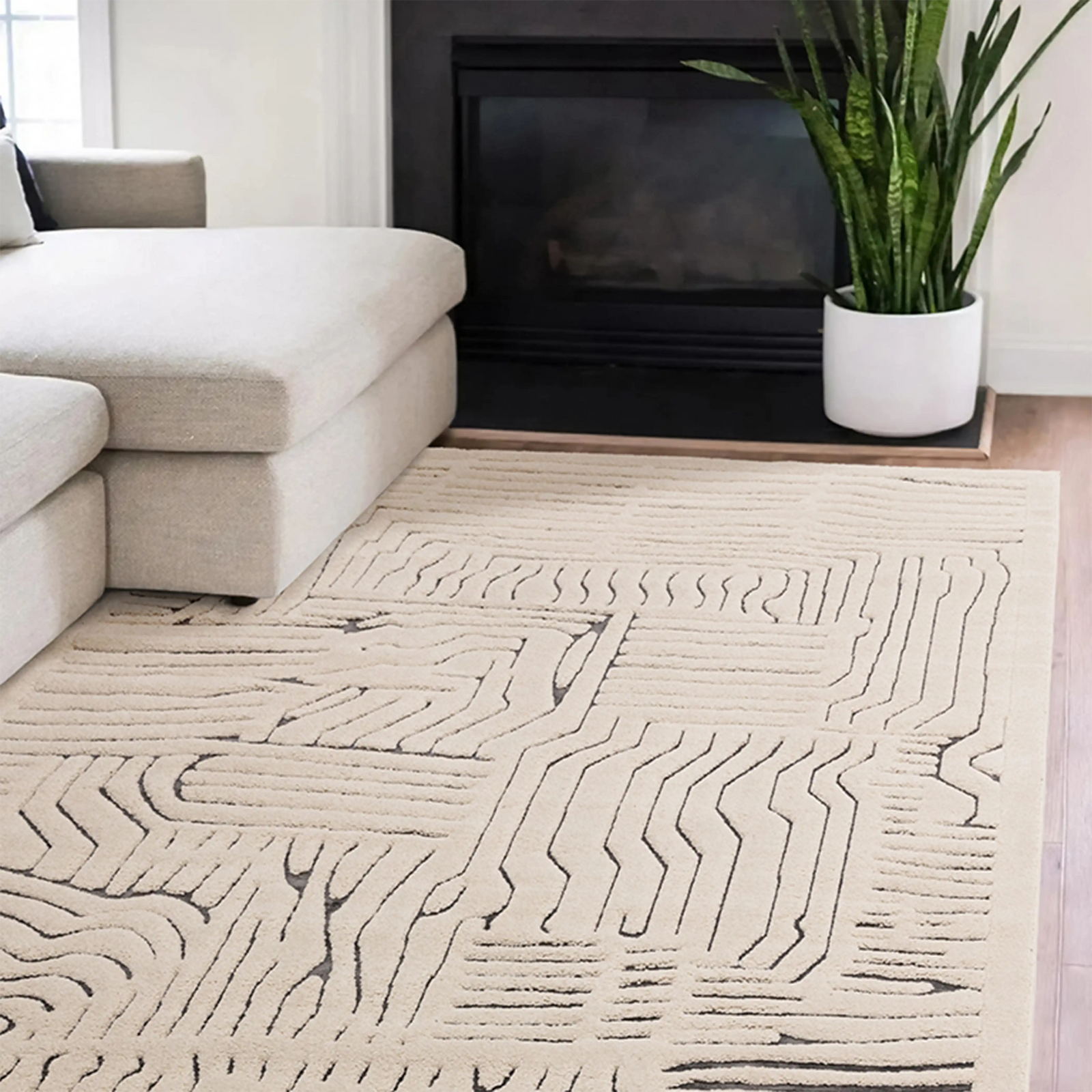 Edison Rug | Grey & Ivory