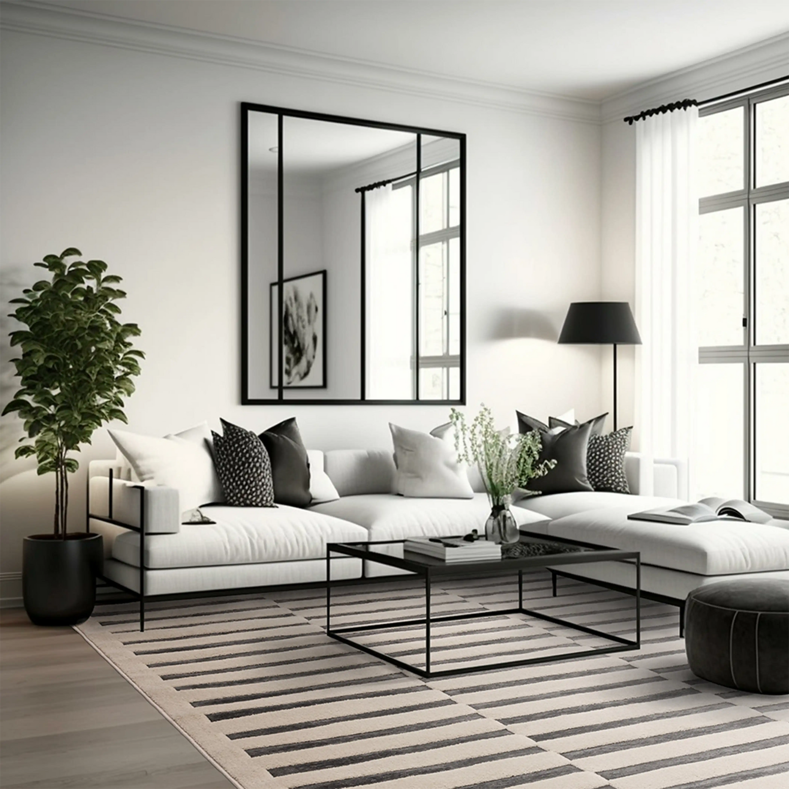Landon Rug | Charcoal & Ivory