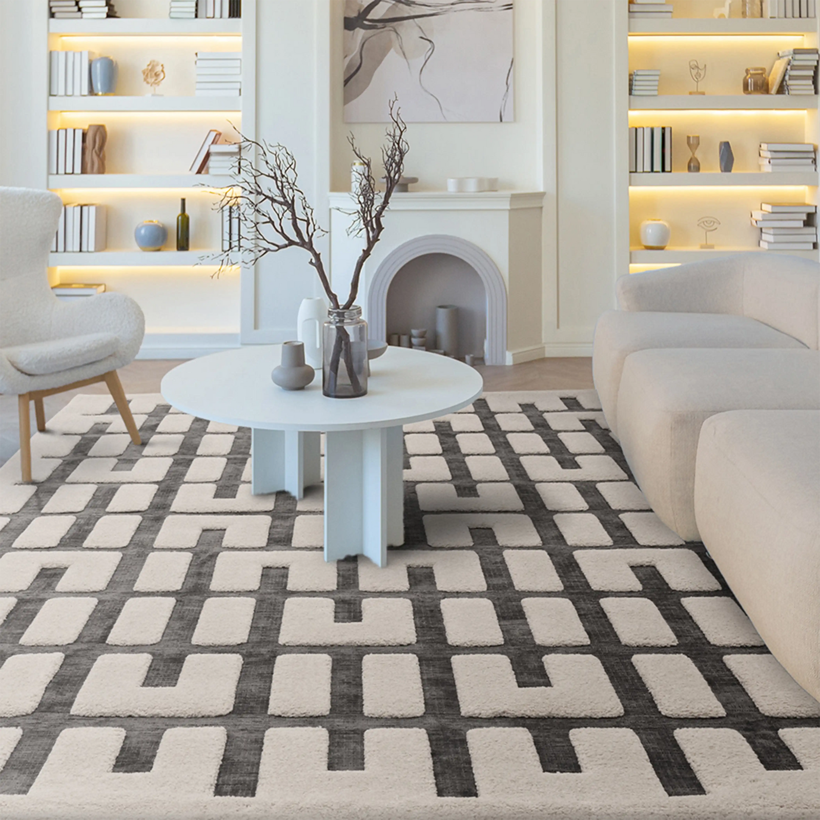 Draper Rug | Grey & Ivory