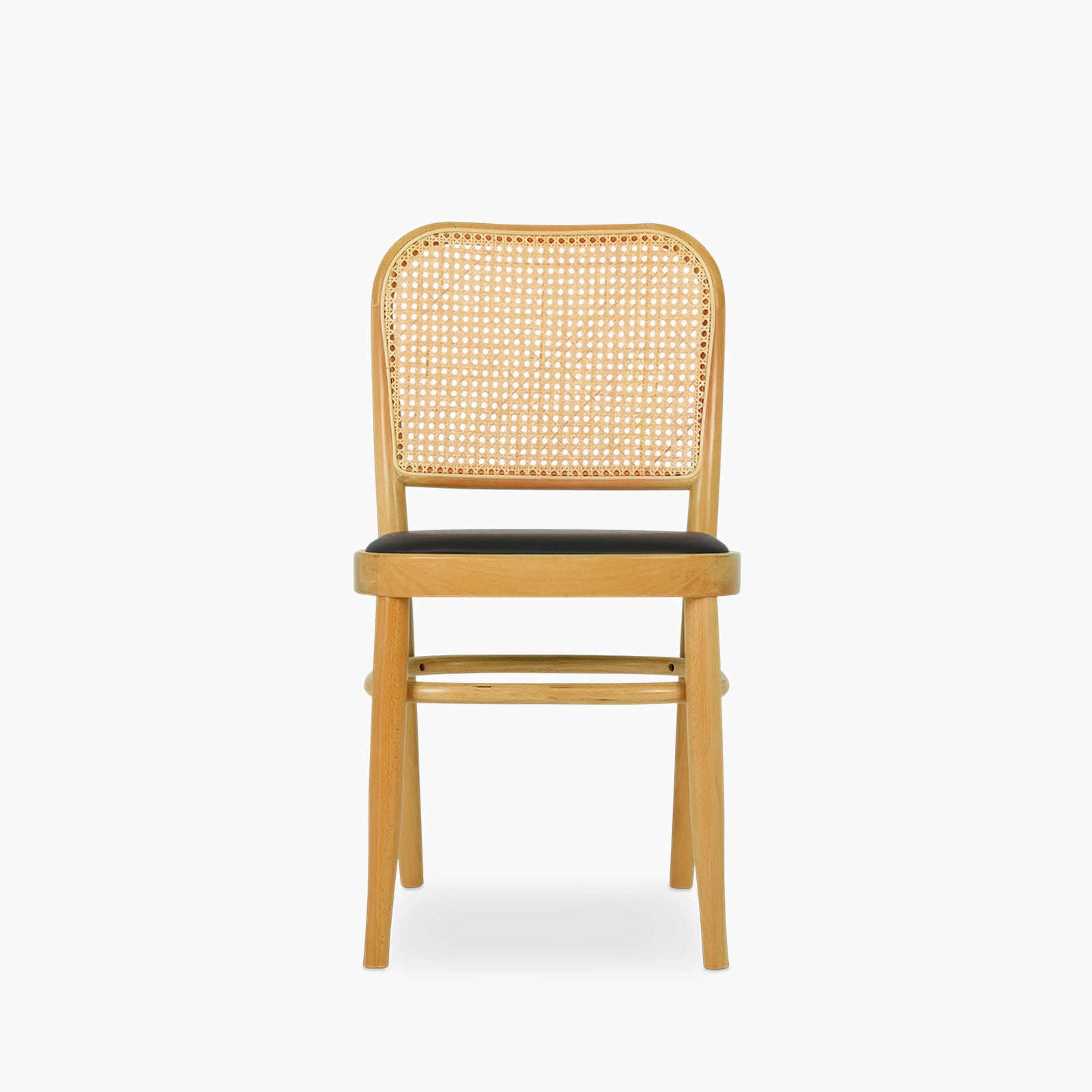 Bourne Wooden Dining Chair | Vintage Black Faux Leather & Oak