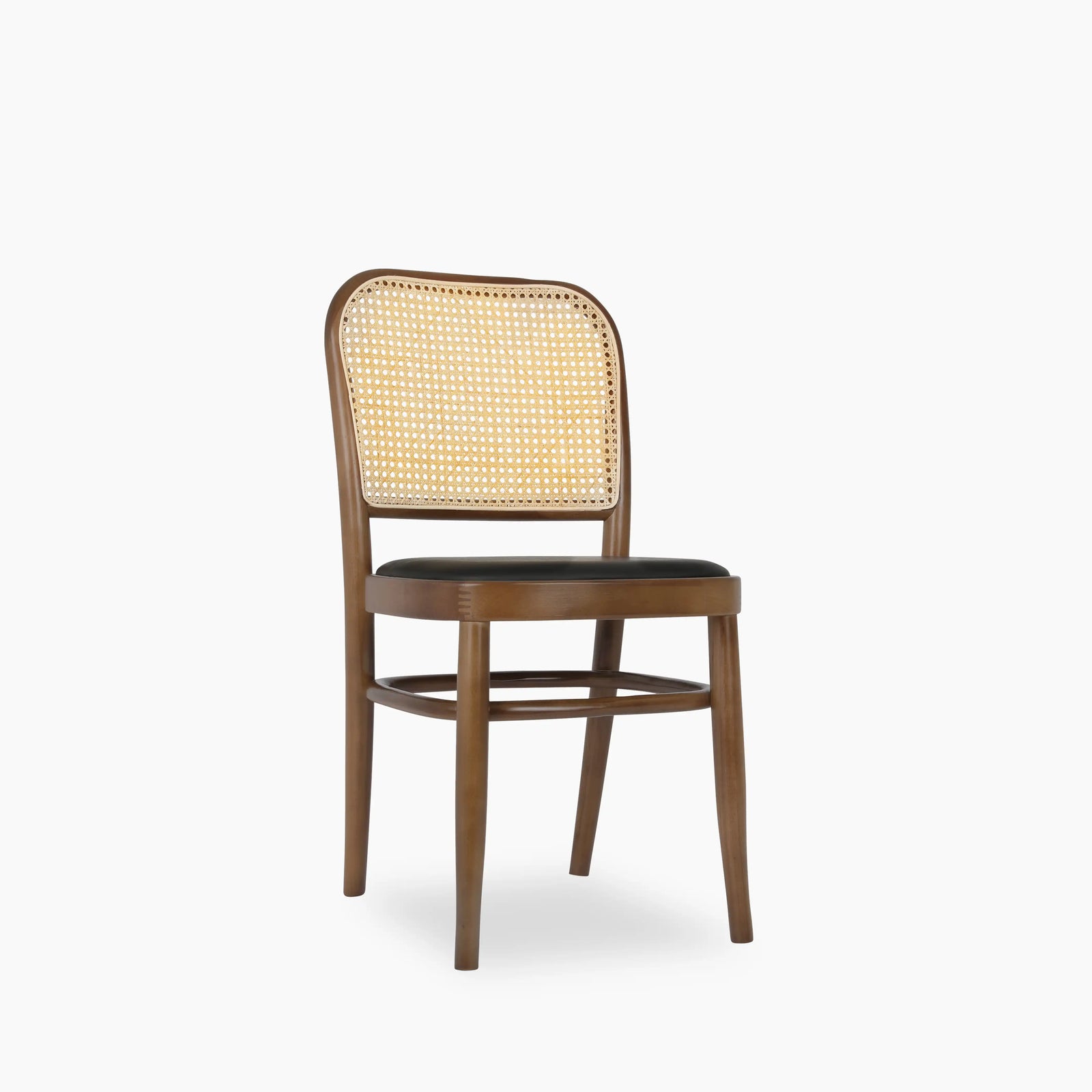 Bourne Wooden Dining Chair | Vintage Black Faux Leather & Walnut
