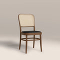 Bourne Wooden Dining Chair | Vintage Black Faux Leather & Walnut