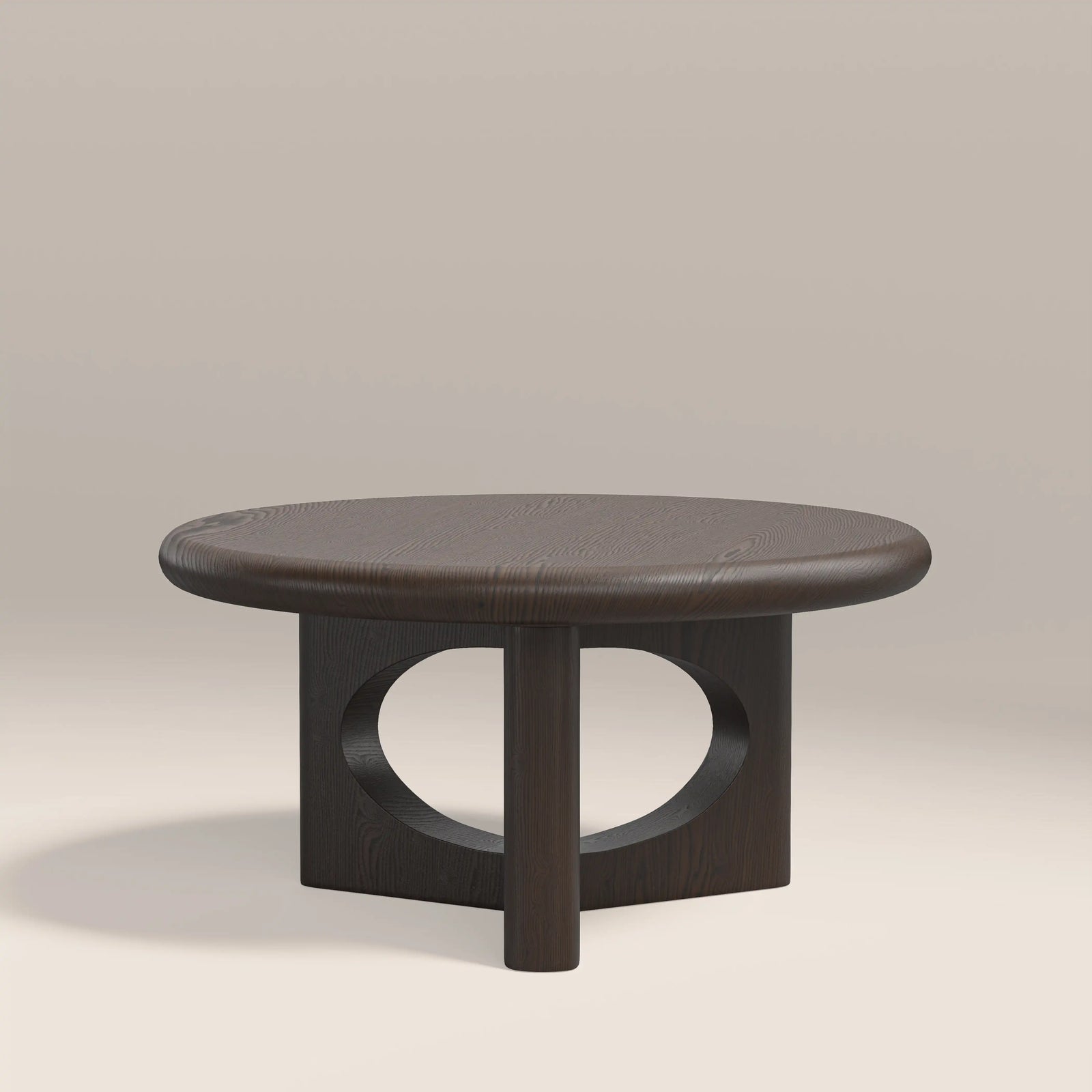 Turner Round Wooden Coffee Table | Dark Walnut