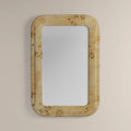 Maida Rectangle Wall Mirror, 120 x 80 cm | Natural Burl Wood
