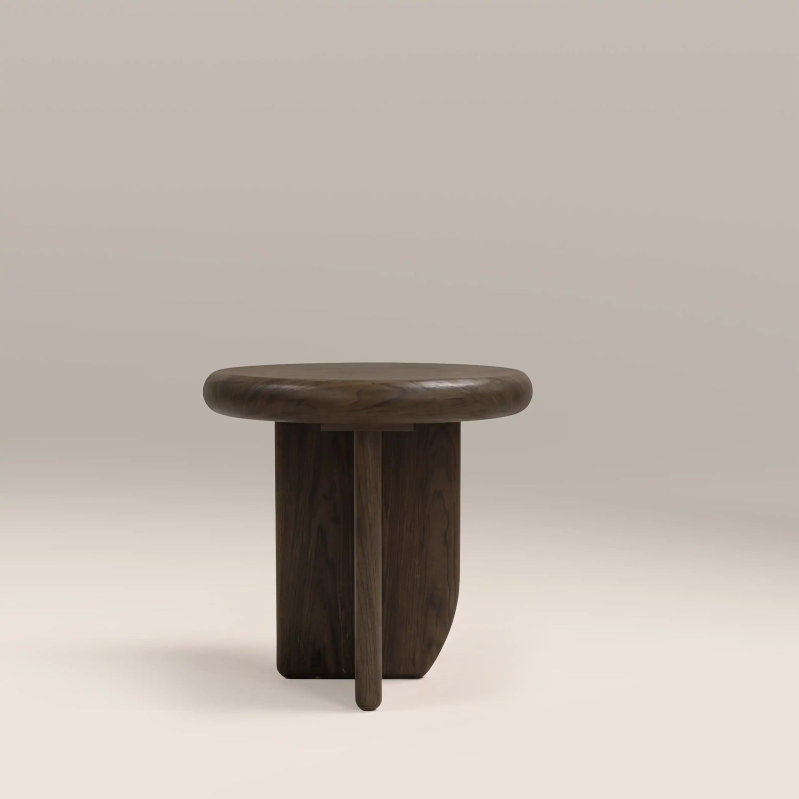 Aliza Round Wooden Side Table | Dark Walnut
