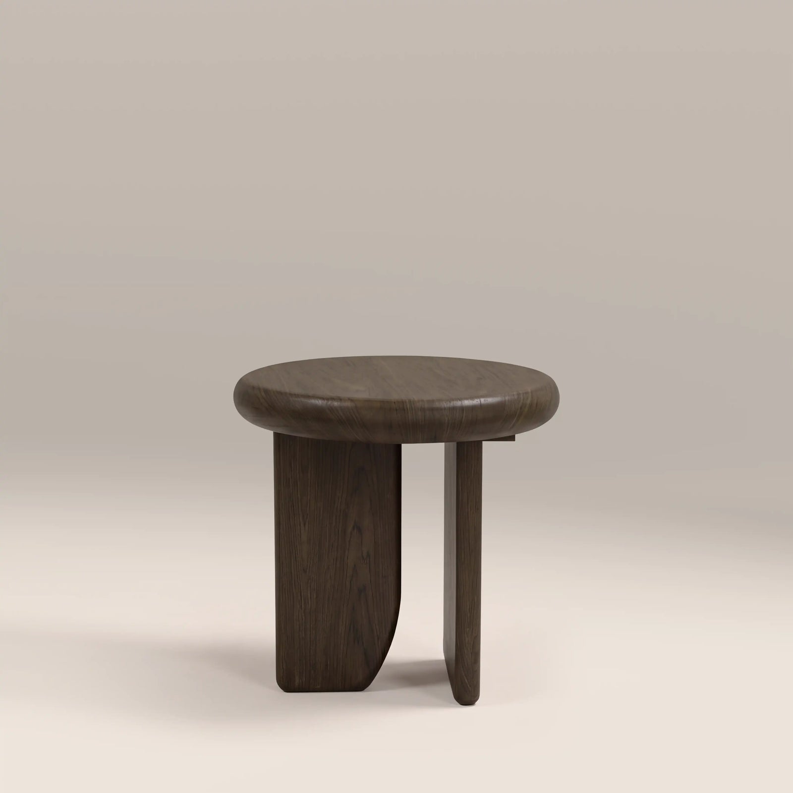 Aliza Round Wooden Side Table | Dark Walnut