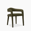 Ophelia Carver Dining Chair | Moss Green Sustainable Mohair Velvet