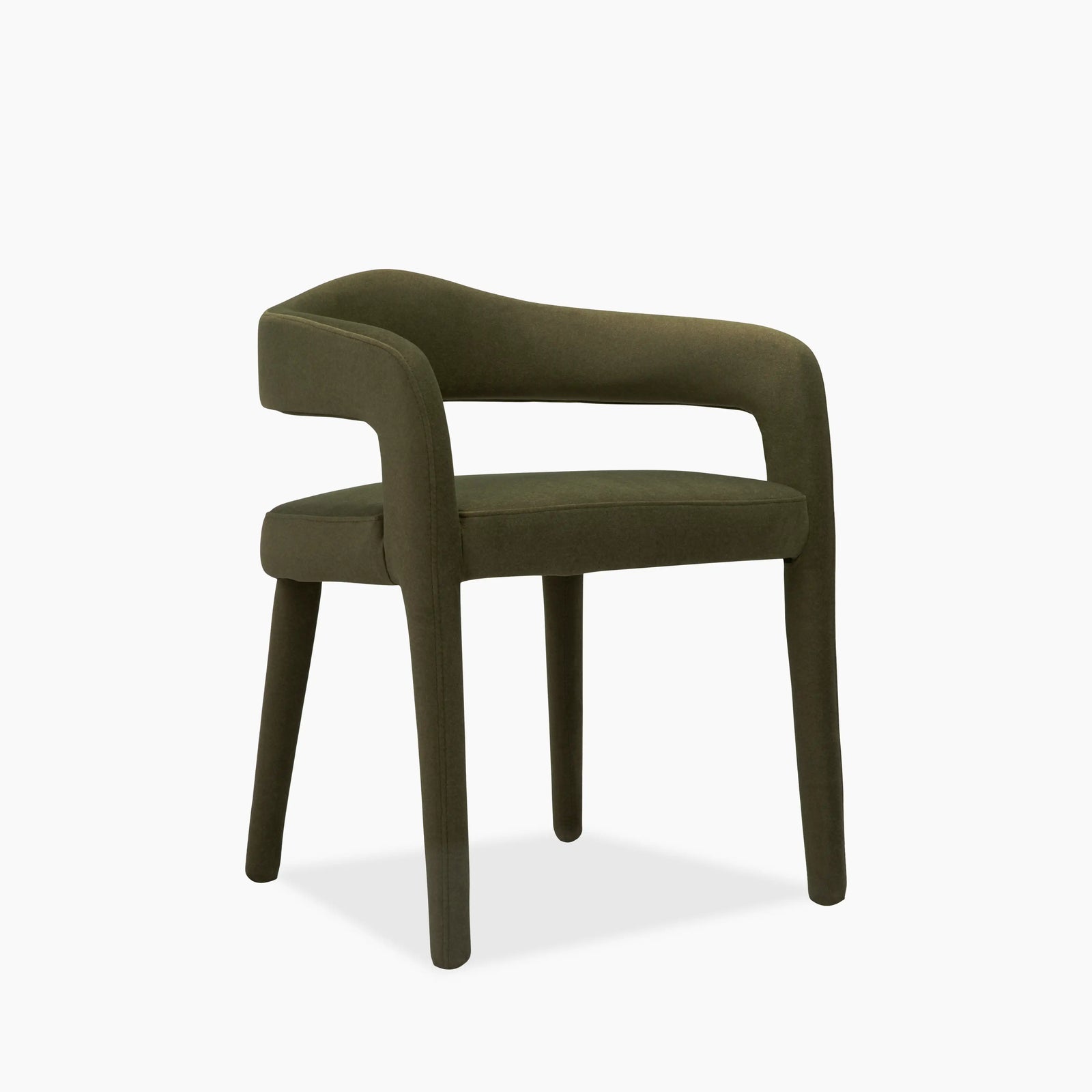 Ophelia Carver Dining Chair | Moss Green Sustainable Mohair Velvet