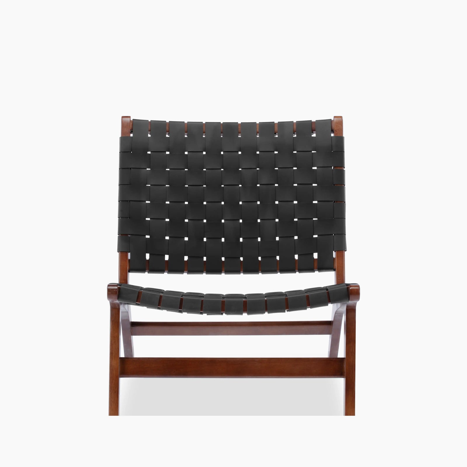 Ciarra Accent Chair | Black Saddle Leather & Walnut