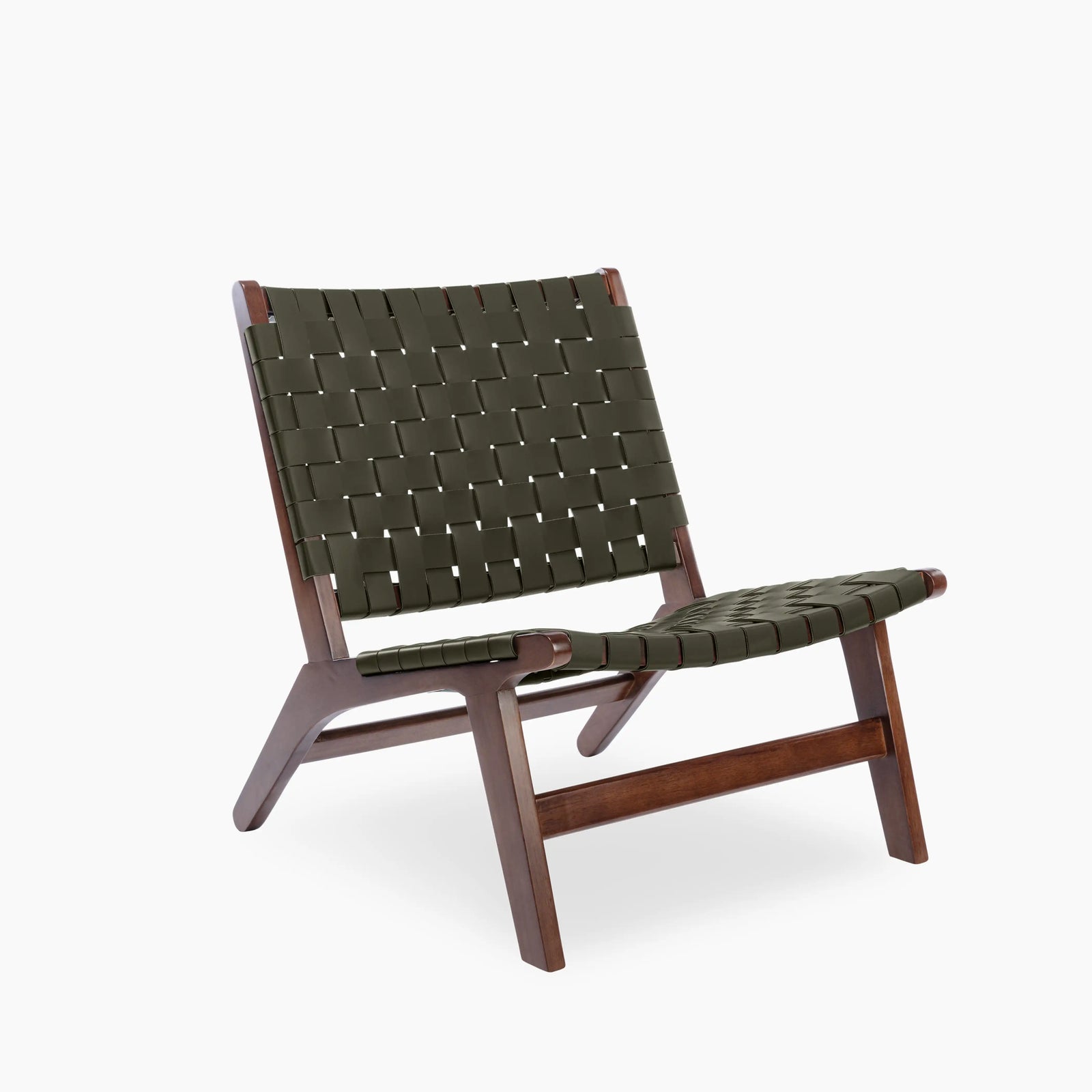 Ciarra Accent Chair | Green Saddle Leather & Walnut