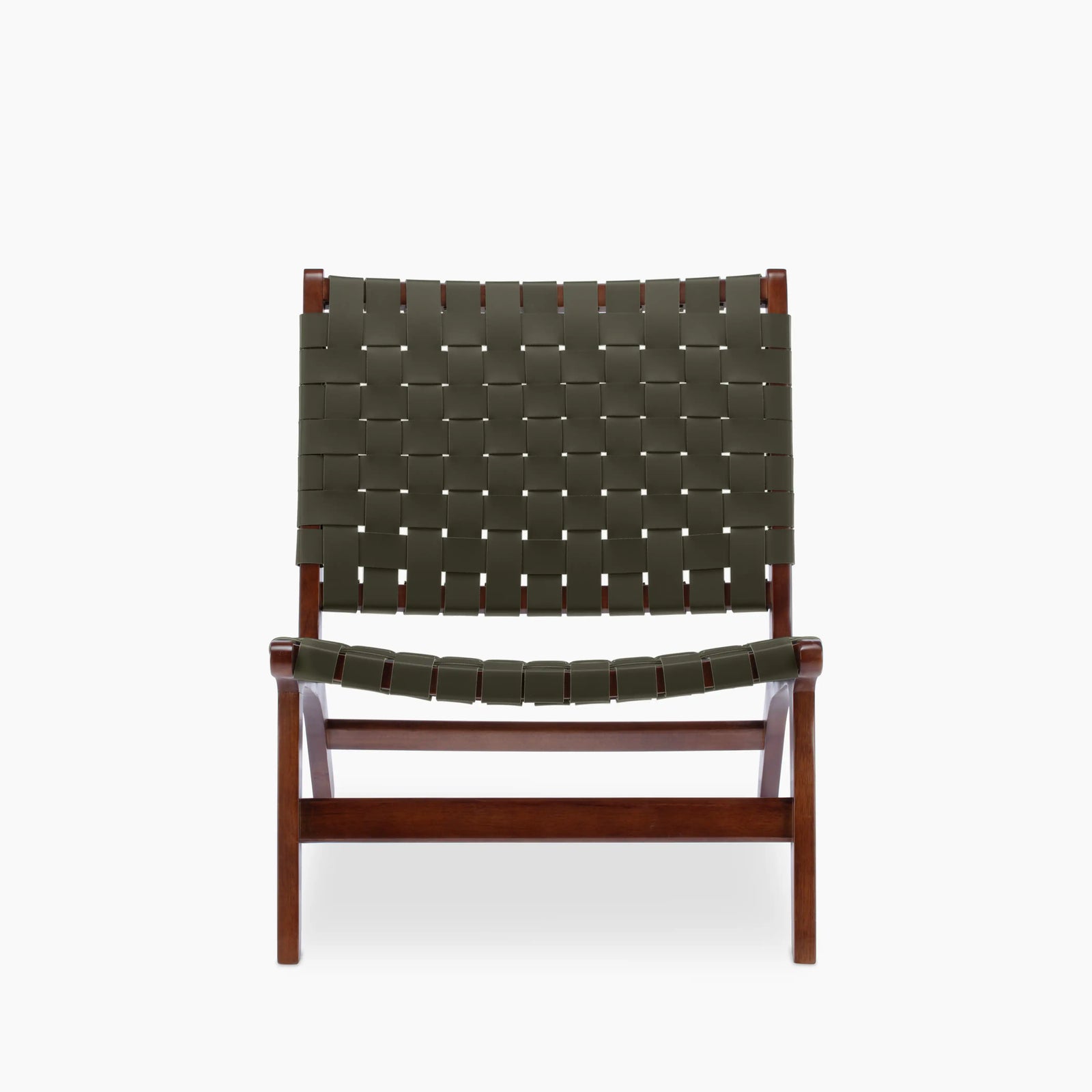 Ciarra Accent Chair | Green Saddle Leather & Walnut