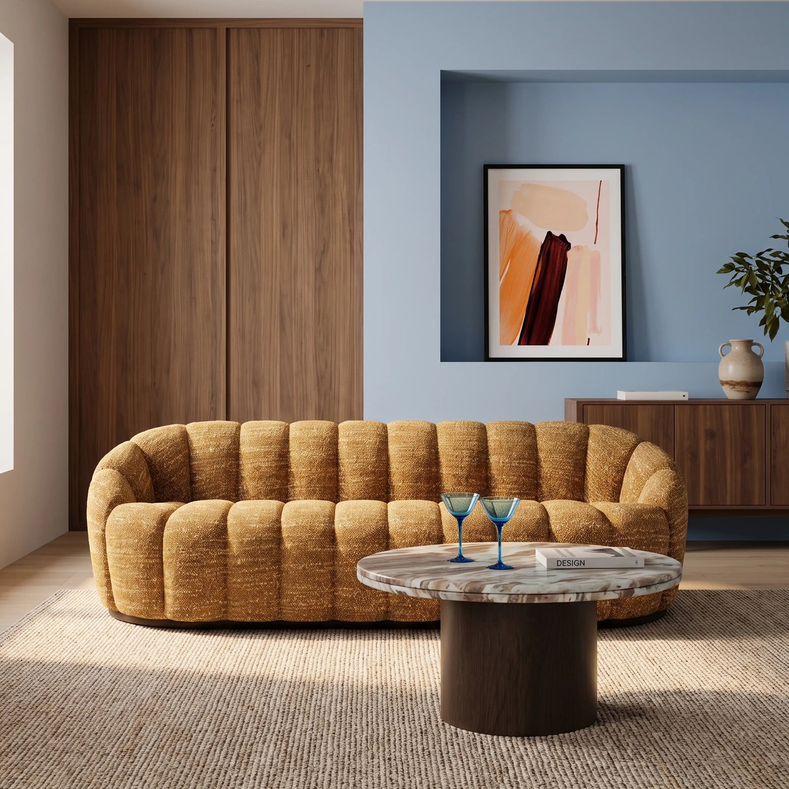 Ivy 3 Seater Sofa | Speckled Honey Sustainable Boucle