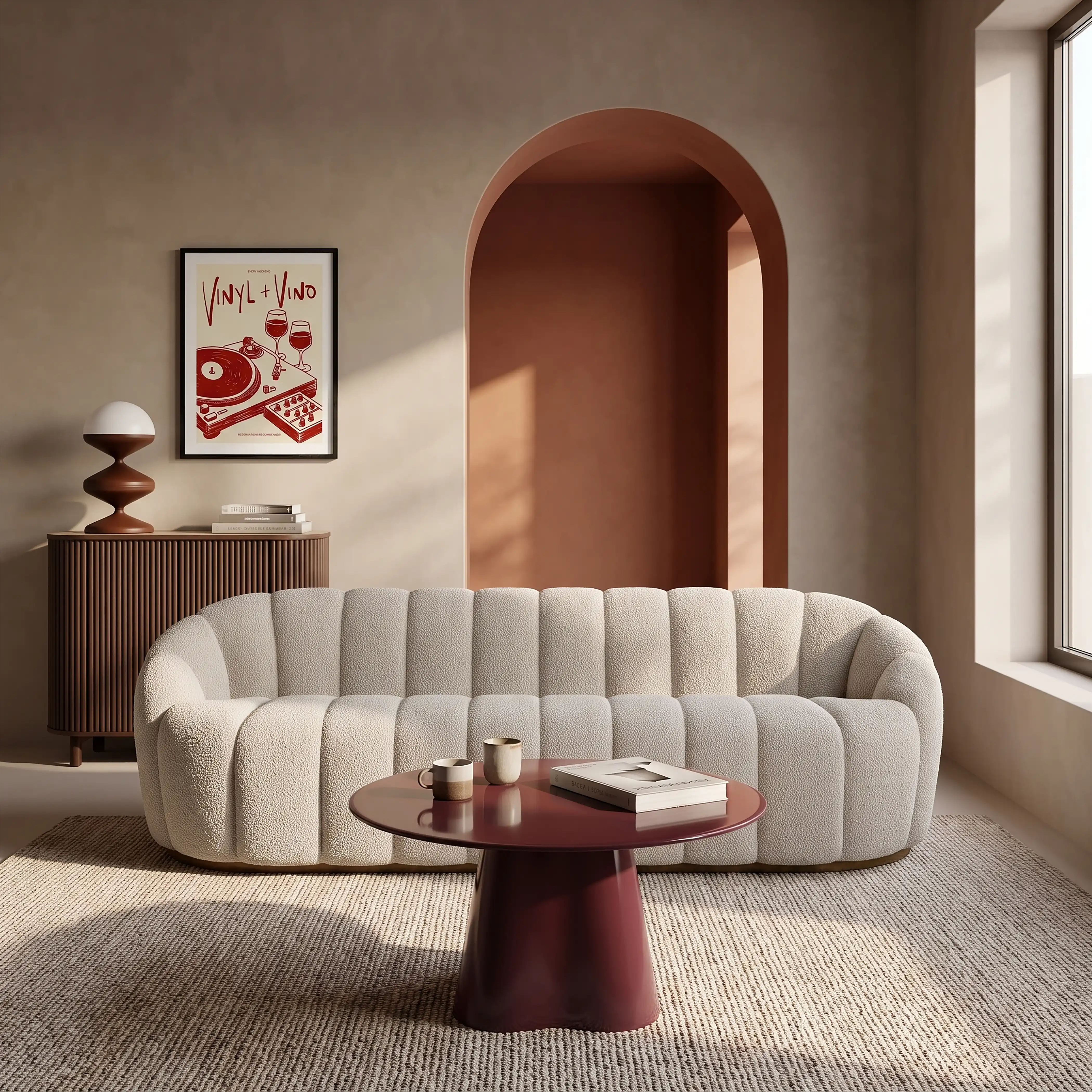 Ivy 3 Seater Sofa | Speckled Stone Sustainable Boucle