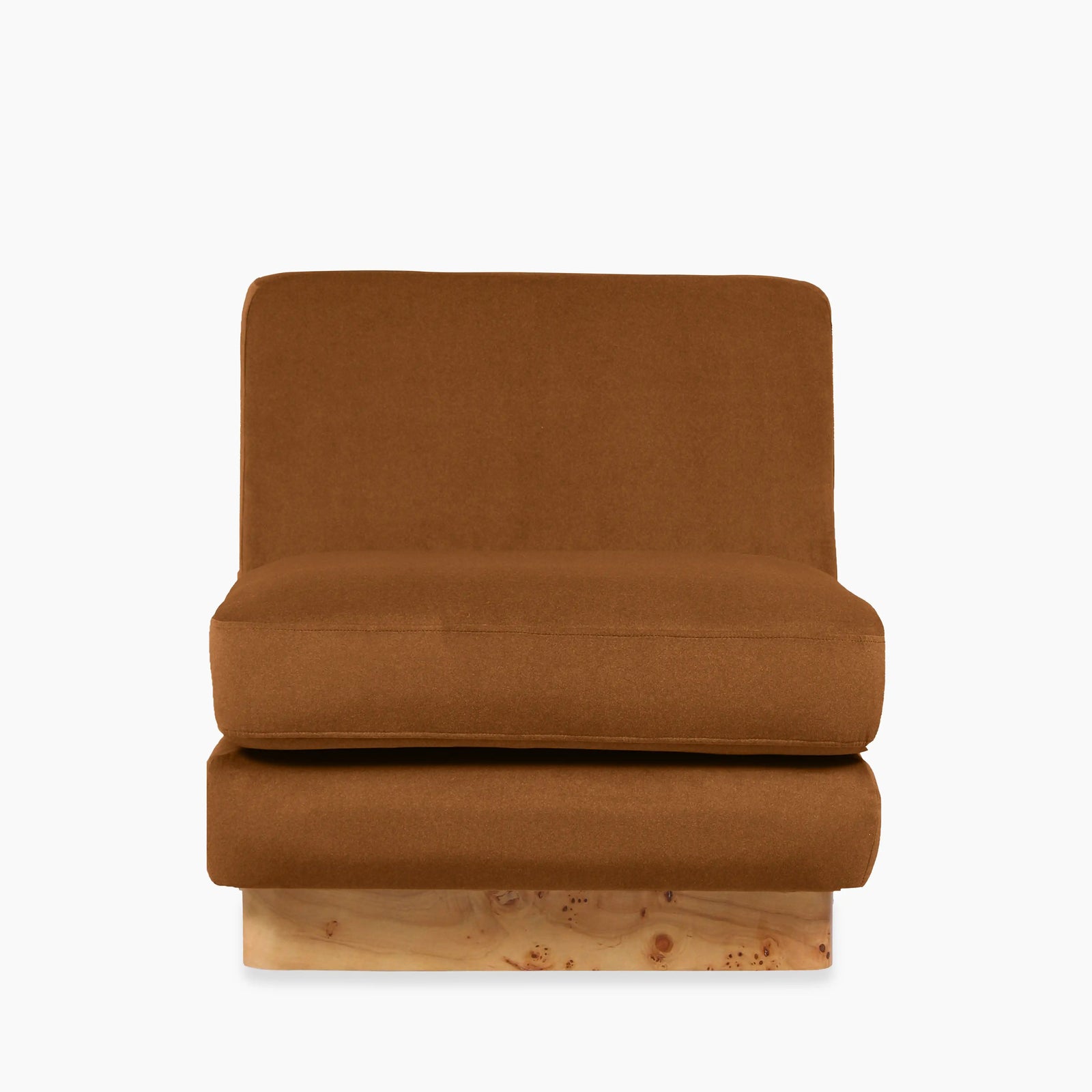 Harrison Accent Chair | Caramel Sustainable Mohair Velvet & Walnut