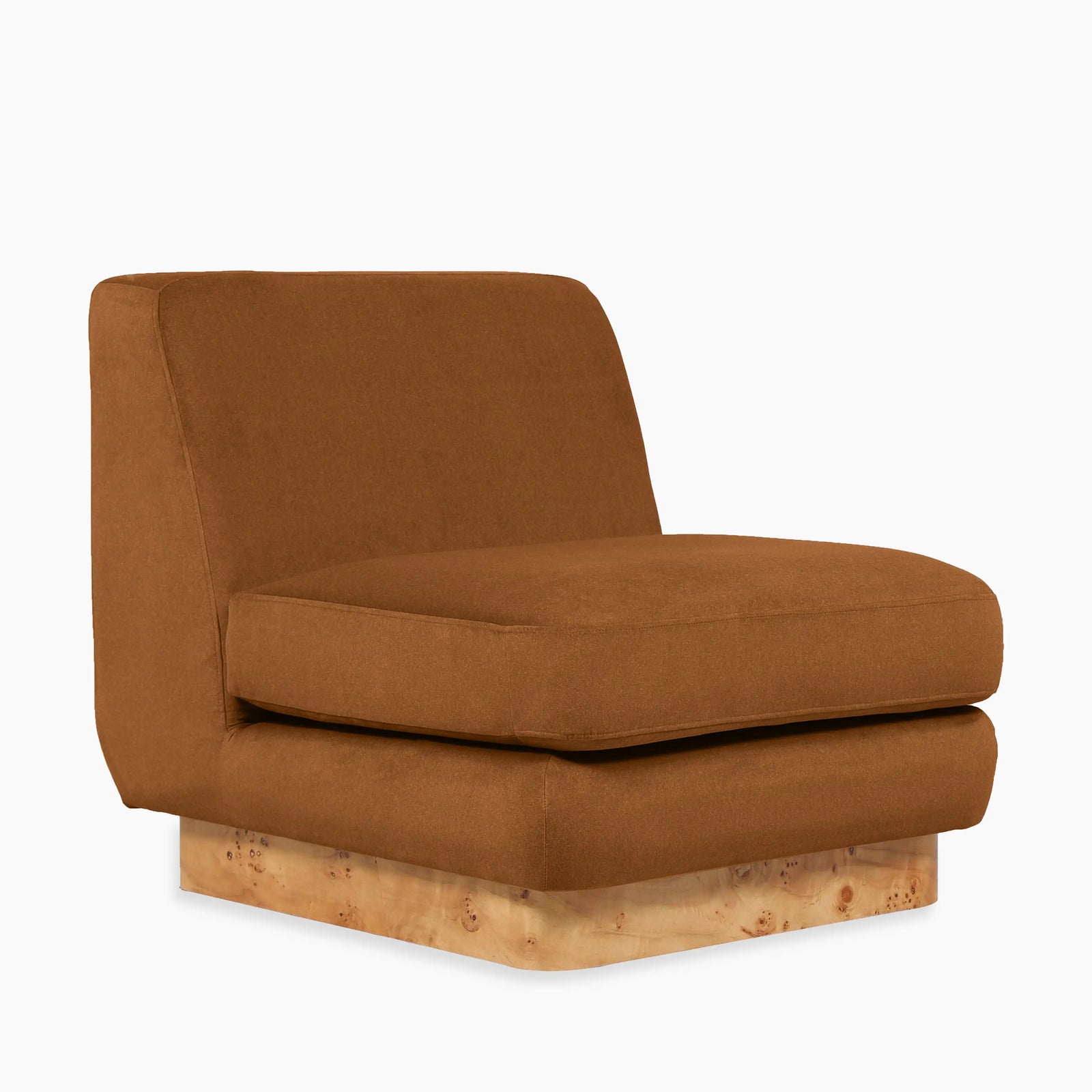 Harrison Accent Chair | Caramel Sustainable Mohair Velvet & Walnut