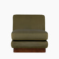 Harrison Accent Chair | Moss Green Sustainable Mohair Velvet & Walnut