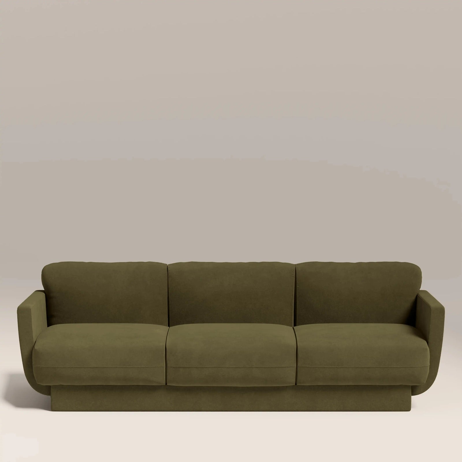 Connick 3 Seater Sofa | Moss Green Sustainable Mohair Velvet