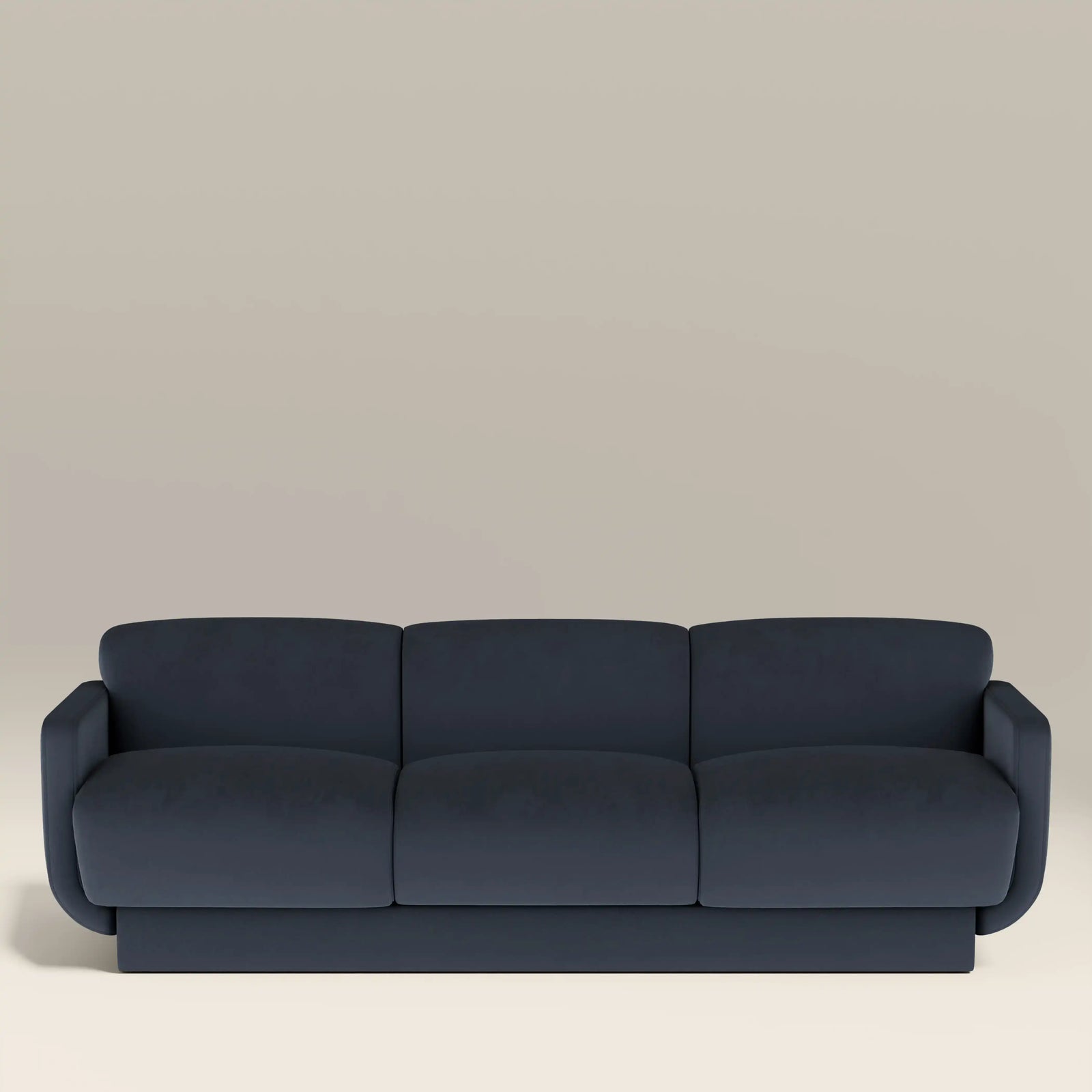 Connick 3 Seater Sofa | Dark Blue Sustainable Velvet