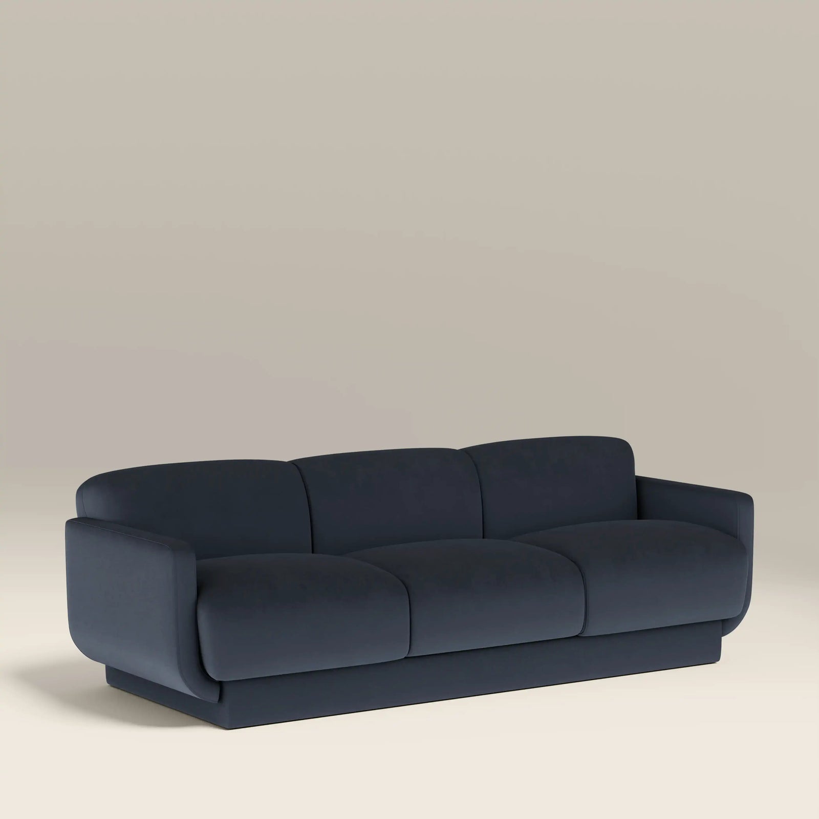 Connick 3 Seater Sofa | Dark Blue Sustainable Velvet