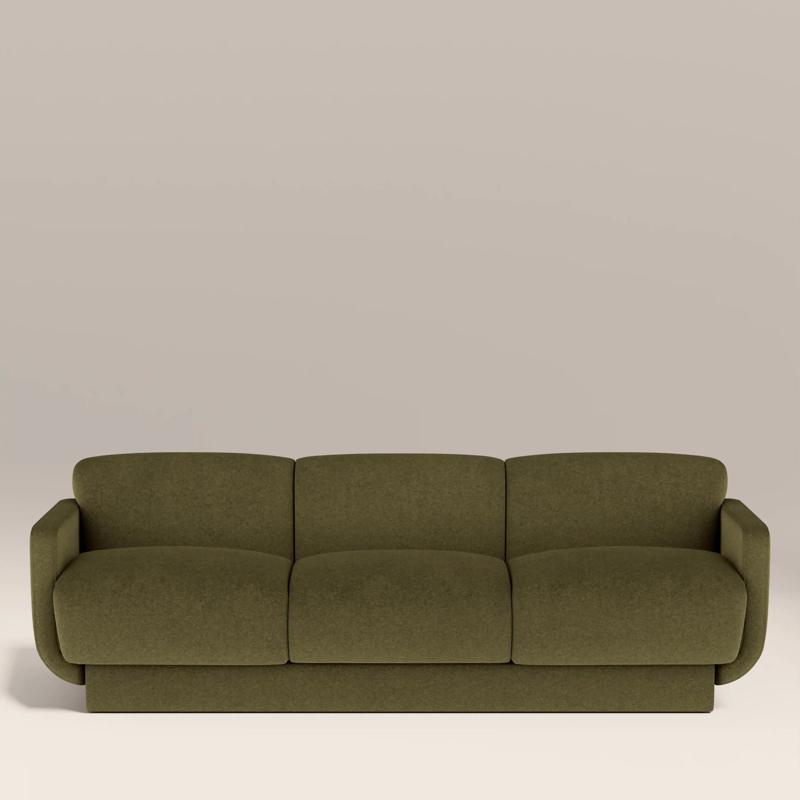 Connick 3 Seater Sofa | Moss Green Sustainable Mohair Velvet