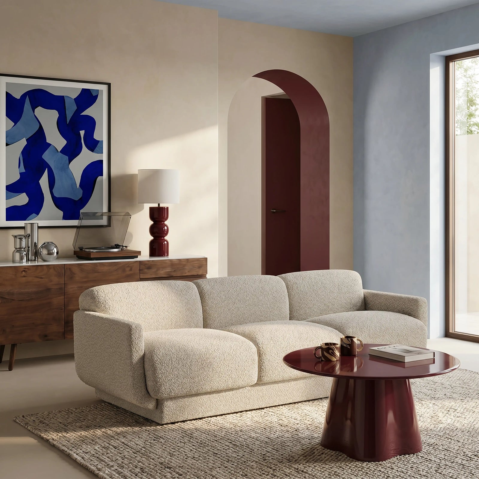 Connick 3 Seater Sofa | Speckled Stone Sustainable Boucle