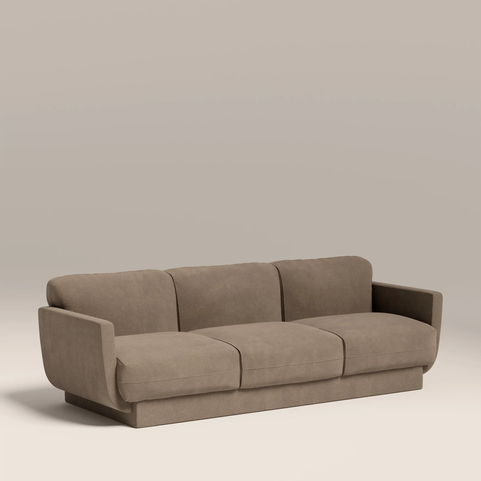 Connick 3 Seater Sofa | Truffle Brown Sustainable Mohair Velvet