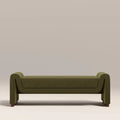 Bennett Bench | Moss Green Sustainable Mohair Velvet & Walnut