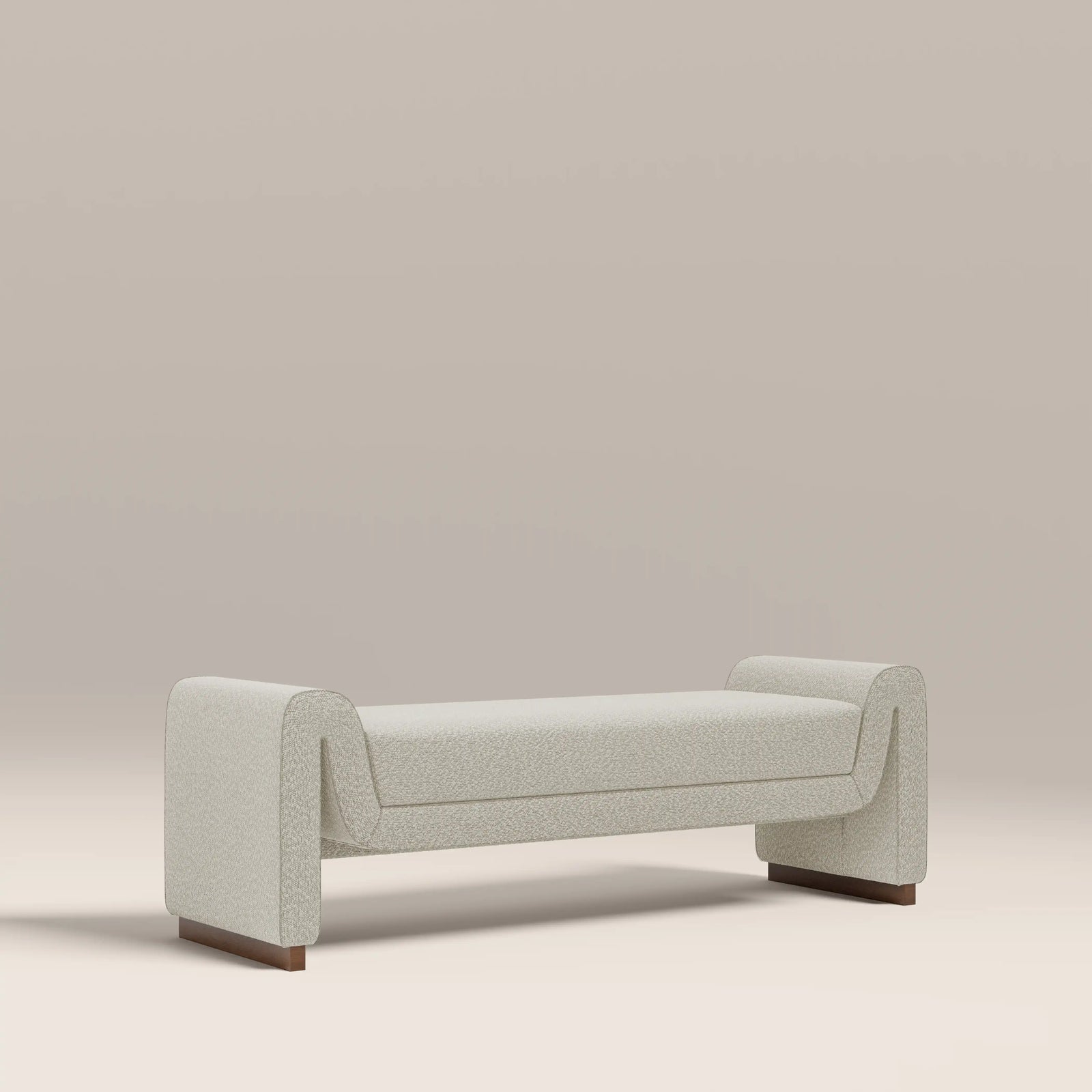 Bennett Bench | Speckled Stone Sustainable Boucle