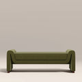 Bennett Bench | Moss Green Sustainable Mohair Velvet & Walnut