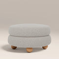 Hazel Footstool | Speckled Stone Sustainable Boucle & Natural