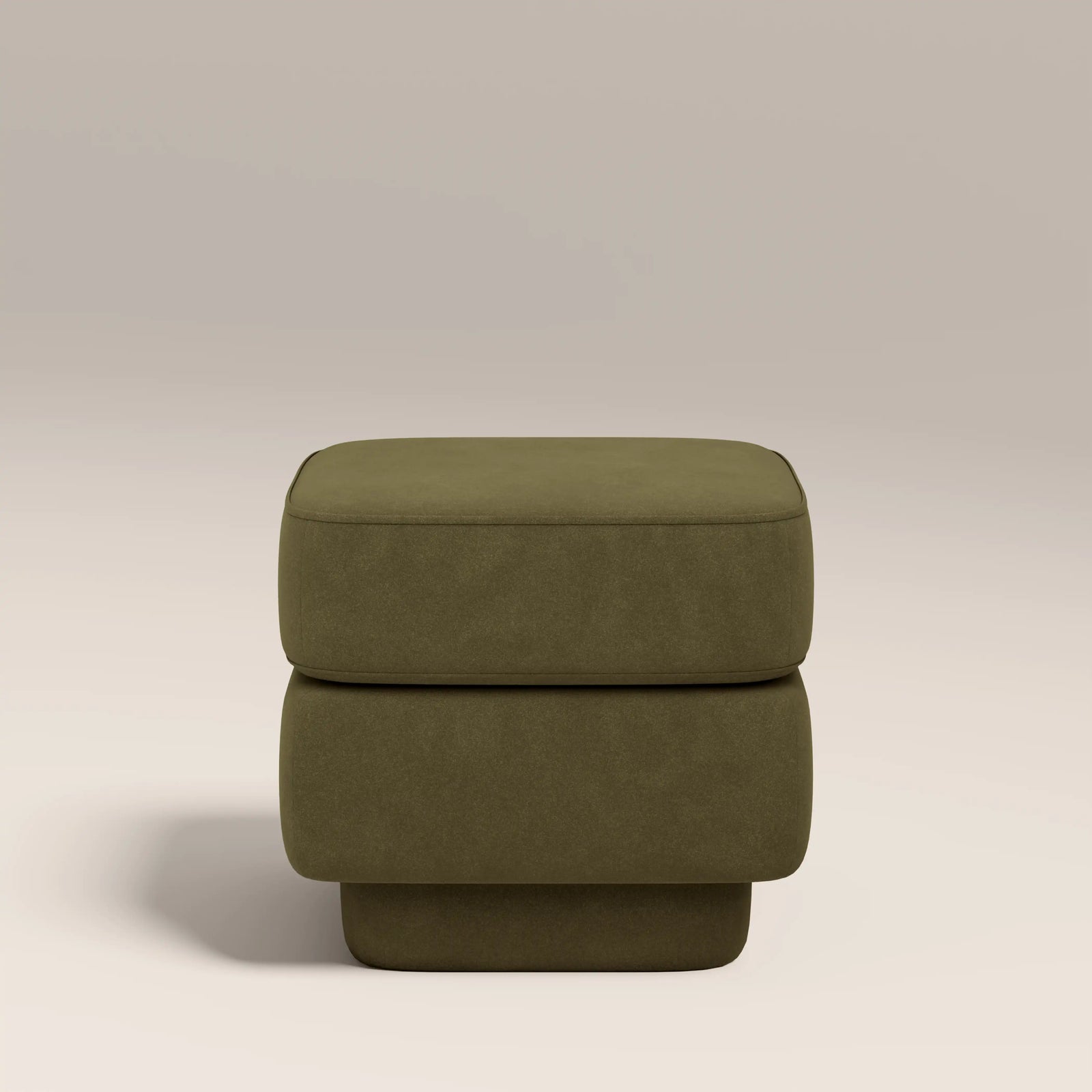 Carrell Pouffe | Moss Green Sustainable Mohair Velvet