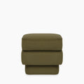 Carrell Pouffe | Moss Green Sustainable Mohair Velvet