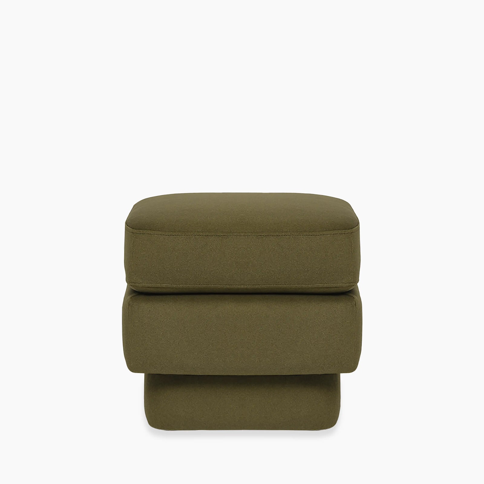 Carrell Pouffe | Moss Green Sustainable Mohair Velvet
