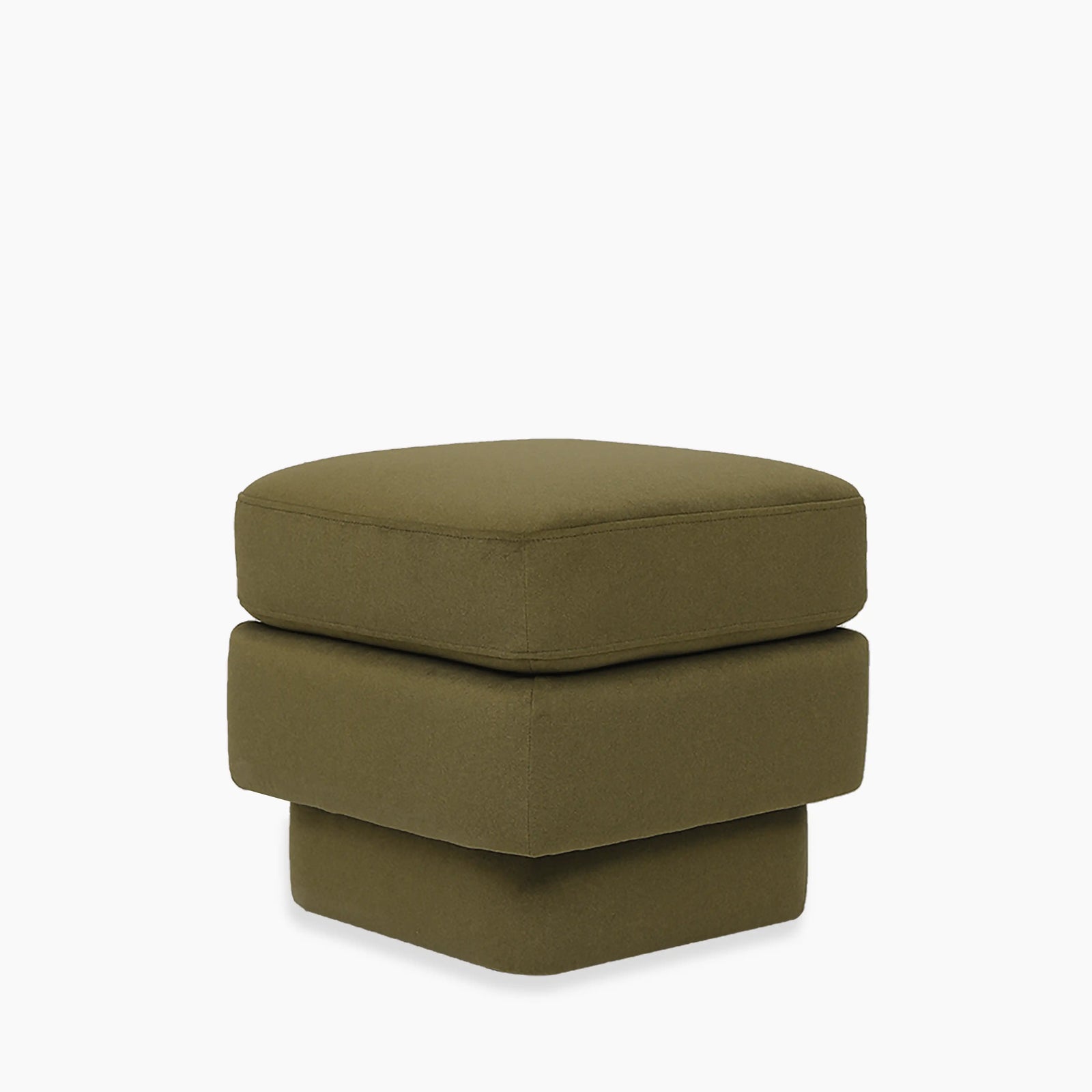 Carrell Pouffe | Moss Green Sustainable Mohair Velvet