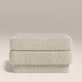 Carrell Footstool | Speckled Stone Sustainable Boucle