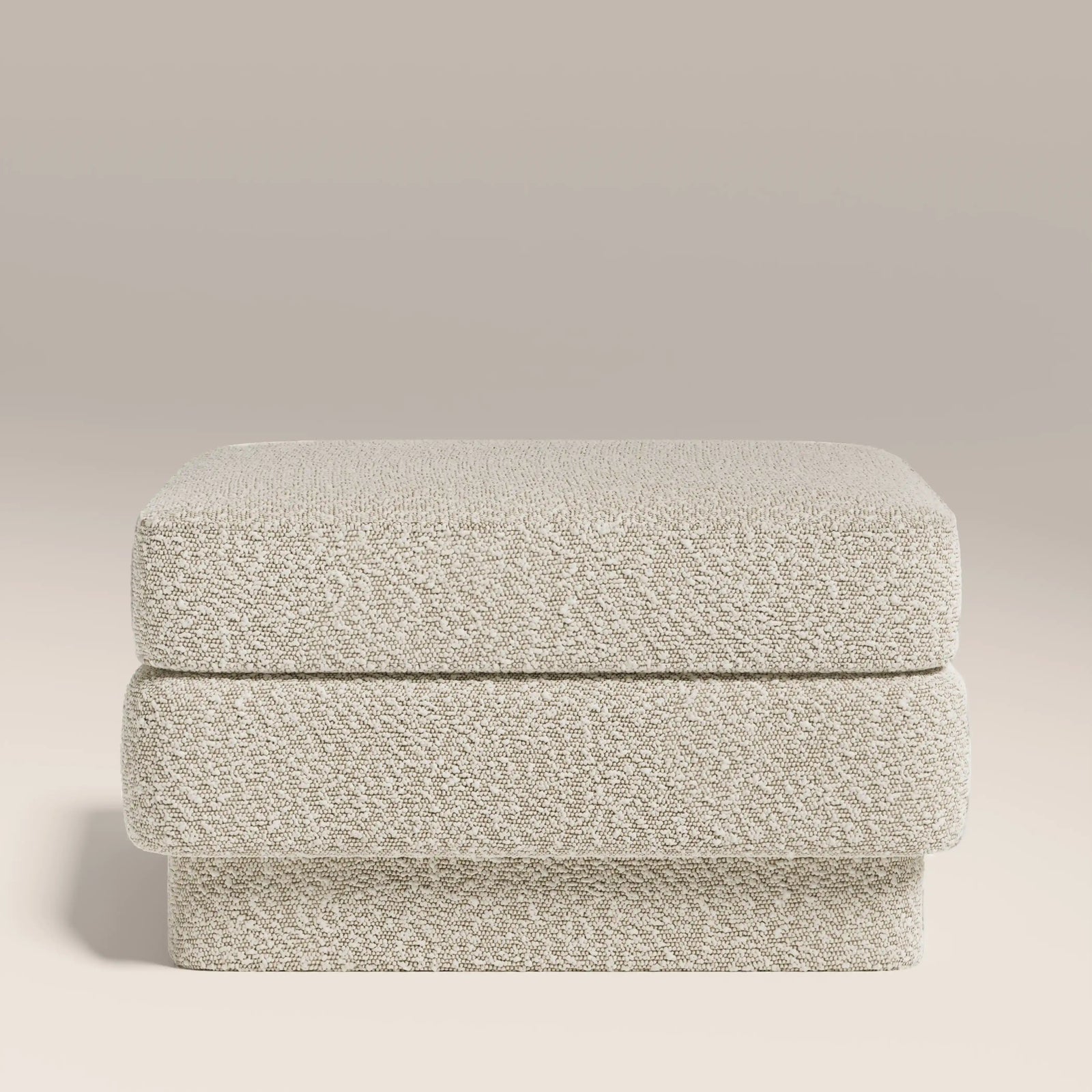 Carrell Footstool | Speckled Stone Sustainable Boucle