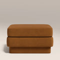 Carrell Footstool | Caramel Brown Sustainable Mohair Velvet