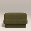 Carrell Footstool | Moss Green Sustainable Mohair Velvet
