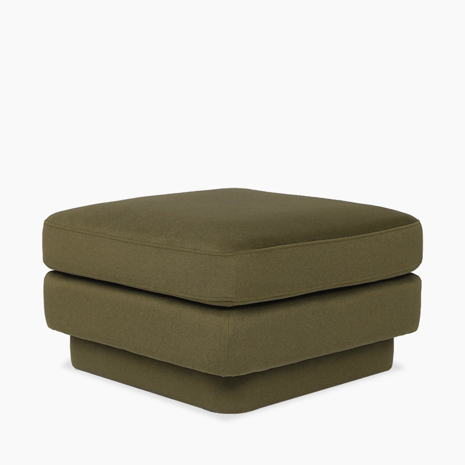 Carrell Ottoman | Moss Green Sustainable Mohair Velvet