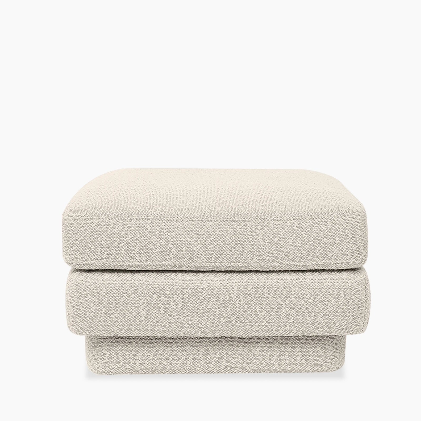 Carrell Ottoman | Speckled Stone Boucle