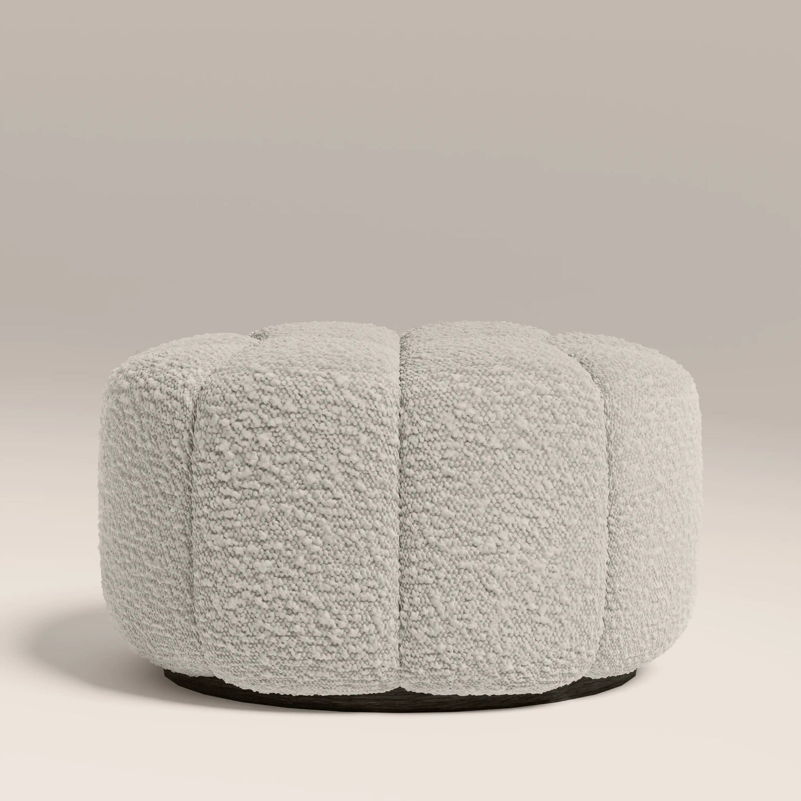 Ivy Footstool | Speckled Stone Sustainable Boucle