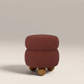 Hazel Pouffe | Rust Red Sustainable Velvet & Walnut