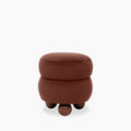 Hazel Pouffe | Rust Red Sustainable Velvet & Walnut