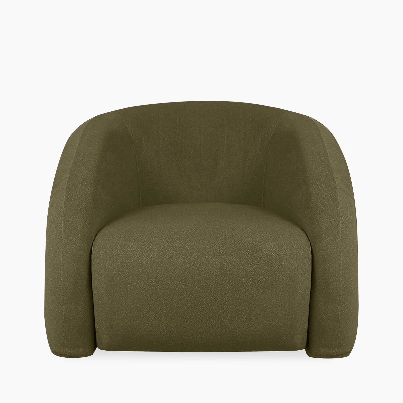 Chaplin Swivel Accent Chair | Moss Green Sustainable Mohair Velvet & Walnut
